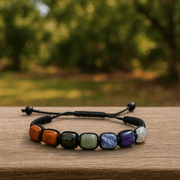 7-Chakra crystal lava stone aromatherapy bracelet - Aroma Paradise