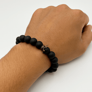 Crown Bracelet With Lava - 10mm - crystal lava stone bracelet - alternate view - Aroma Paradise