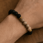 Red Picasso Jasper With Lava Bracelet - 10mm - crystal lava stone bracelet - alternate view - Aroma Paradise