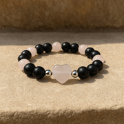 Rose Quartz Heart Crystal Bracelet - 8mm - crystal lava stone bracelet - Aroma Paradise