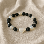 Opal Crystal Heart Bracelet - 8mm - crystal lava stone bracelet - Aroma Paradise