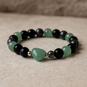 Green Aventurine Crystal Heart Bracelet - 8mm - crystal lava stone bracelet - Aroma Paradise