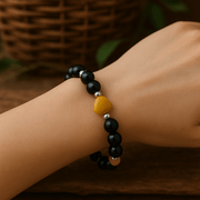 Crystal Heart Bracelet with Gemstone – Rose Quartz, Agate, Opal, Obsidian, Tiger’s Eye, Citrine, Lapis Lazuli, Aventurine - 8mm - crystal lava stone bracelet - image 12 - Aroma Paradise