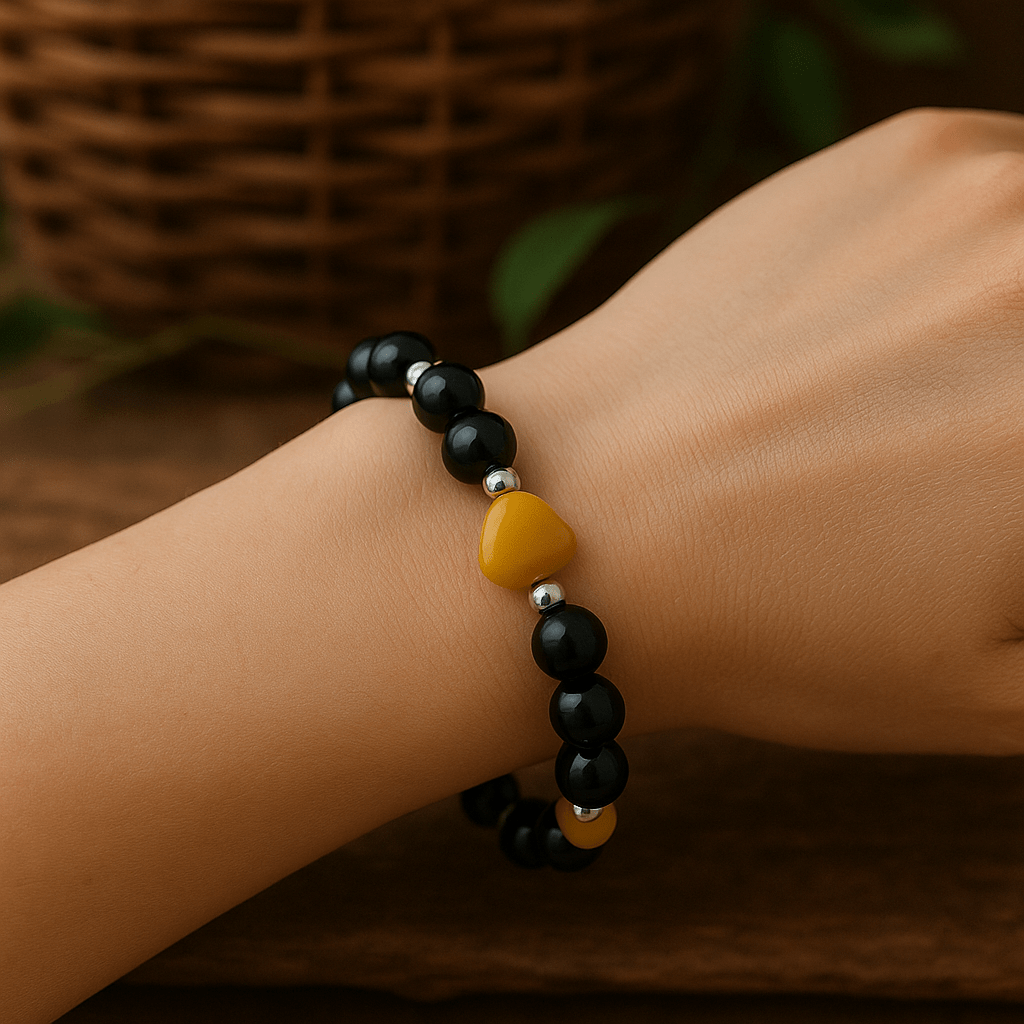 Crystal Heart Bracelet with Gemstone – Rose Quartz, Agate, Opal, Obsidian, Tiger’s Eye, Citrine, Lapis Lazuli, Aventurine - 8mm - crystal lava stone bracelet - image 12 - Aroma Paradise