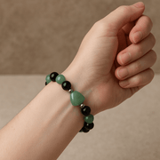 Green Aventurine Crystal Heart Bracelet - 8mm - crystal lava stone bracelet - alternate view - Aroma Paradise