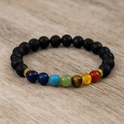 7-Chakra crystal lava stone aromatherapy bracelet - image 7 - Aroma Paradise