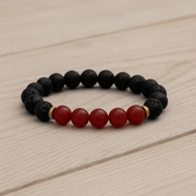 Red Agate Lava Stone Bracelet - crystal lava stone bracelet - Aroma Paradise