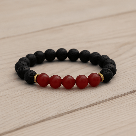 Red Agate Lava Stone Bracelet