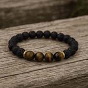 Tiger’s Eye Lava Stone Bracelet - 8mm - crystal lava stone bracelet - Aroma Paradise