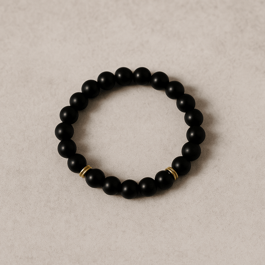 Black Obsidian Lava Stone Bracelet - 8mm