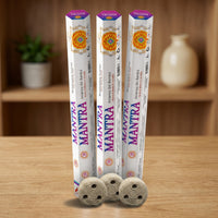 Aum Mantra Bambooless Incense Sticks - 3-Pack (45 Sticks) + 3 Holders