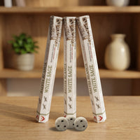 Aum White Sage Bambooless Incense Sticks - 3-Pack (45 Sticks) + 3 Holders