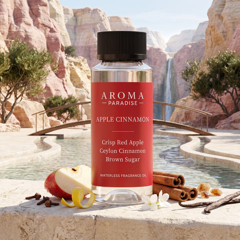 Apple Cinnamon waterless fragrance oil with crisp red apple, Ceylon cinnamon and brown sugar
