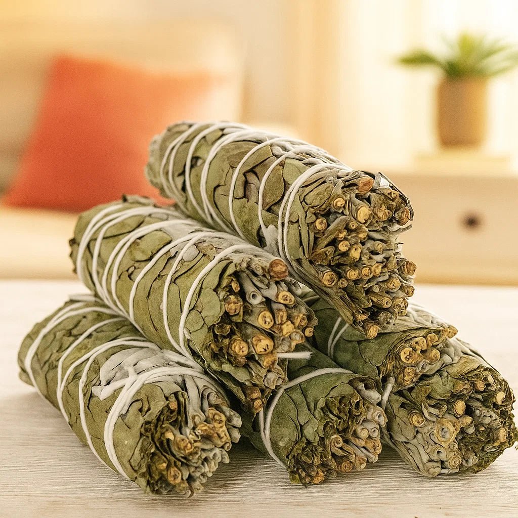 White Sage with Eucalyptus Smudge Stick for Cleansing & Meditation for spiritual cleansing - Aroma Paradise