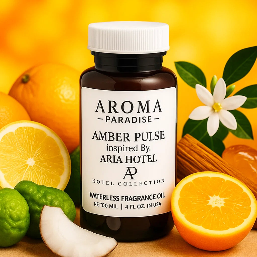 Aria Hotel Inspired Premium Long-Lasting Waterless Fragrance Oil | For Cold-Air & Waterless Diffusers - Amber Pulse