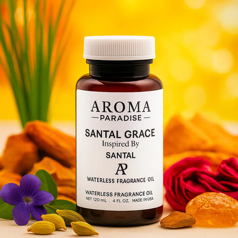 Santal Perfume Inspired waterless fragrance oil bottle - Aroma Paradise
