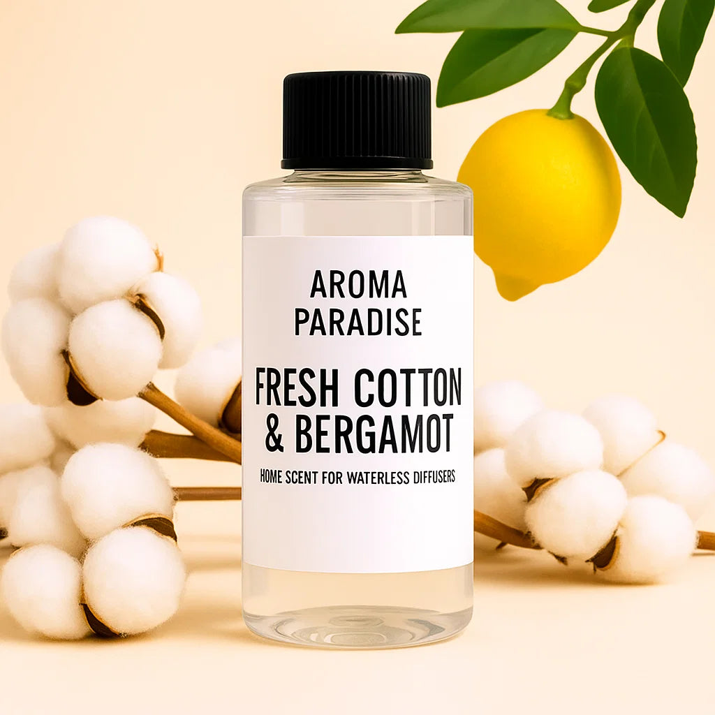 Fresh Cotton And Bergamot Premium Long-Lasting Waterless Fragrance Oil | For Cold-Air & Waterless Diffusers