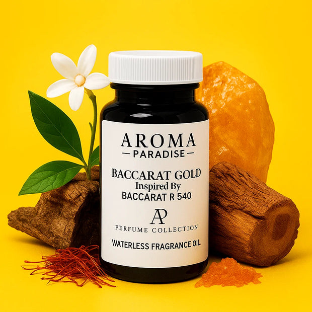 Baccarat R 540 Perfume Inspired Waterless Fragrance Oil – Saffron, Cedarwood & Amberwood – For Cold-Air Diffusers - Baccarat Gold