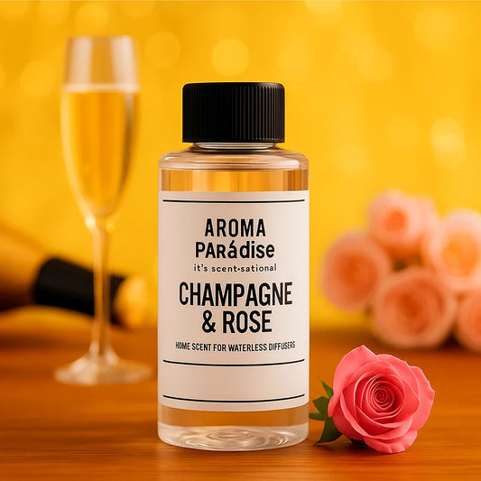 Champagne And Rose Premium Long-Lasting Waterless Fragrance Oil | For Cold-Air & Waterless Diffusers - Aroma Paradise