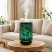 Butterfly & Dragonfly Metal Humidifying Essential Oil Diffuser – Large 350ml, Dual Shadow Patterns