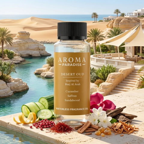 Aroma Paradise Desert Oud waterless fragrance oil immersive product image