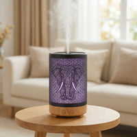 Elephant Metal Humidifying Essential Oil Diffuser – 100ml, Safari Shadow Patterns, 7 LED Colors