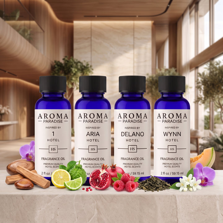 Hotel Fragrance Oil 4-Pack 3 with 1 Hotel, Aria, Delano and Wynn inspired scents