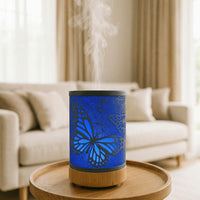 Large Butterfly Metal Humidifying Essential Oil Diffuser – 100ml, Wing Shadow Patterns, 7 LED Colors