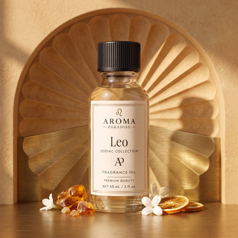 Leo Zodiac fragrance oil in an editorial scent setting - Aroma Paradise