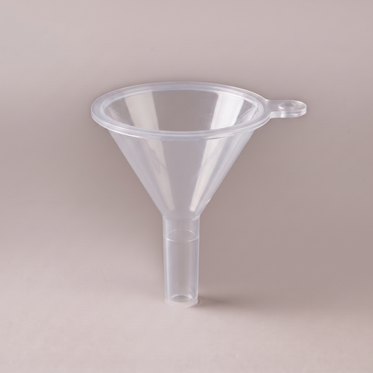 Clear mini funnel for pouring fragrance oil into small bottles and diffuser reservoirs