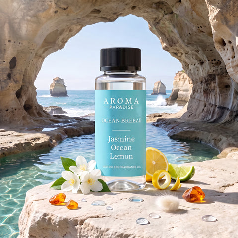 Aroma Paradise Ocean Breeze waterless fragrance oil with jasmine, ocean and lemon notes