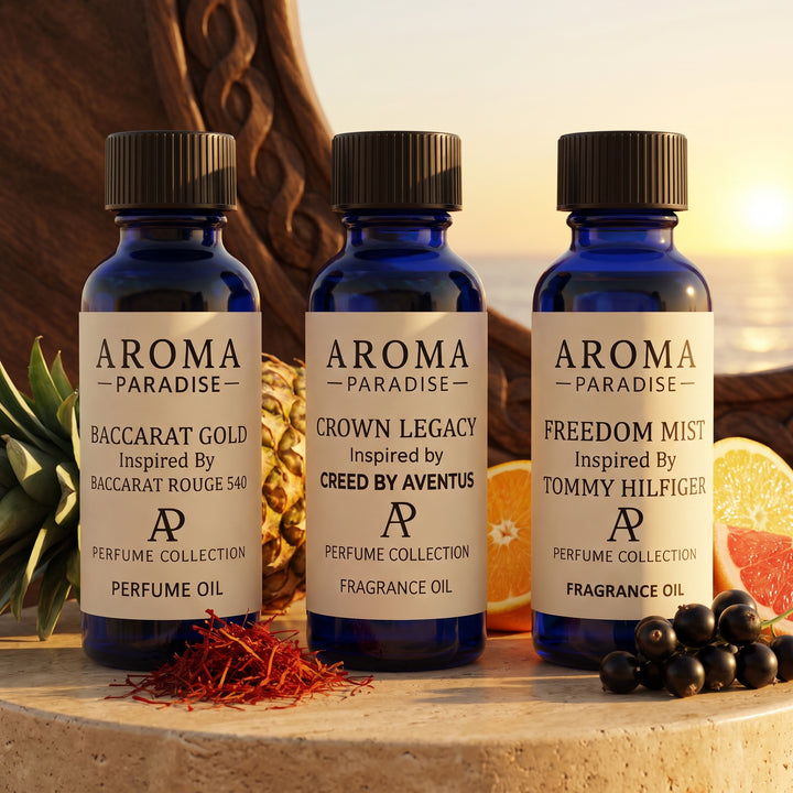 Perfume Fragrance Oil 3-Pack 1 with Baccarat Gold, Crown Legacy and Freedom Mist