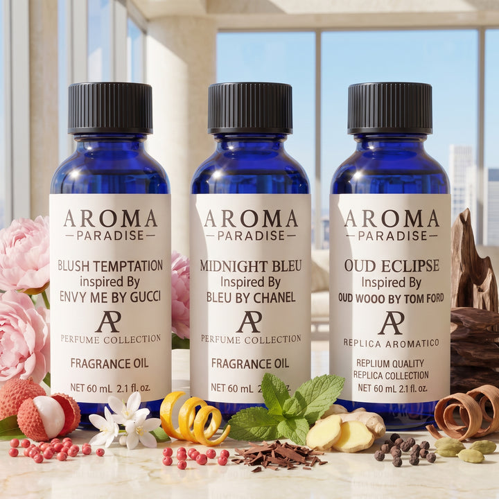 Perfume Fragrance Oil 3-Pack 2 with Blush Temptation, Midnight Bleu and Oud Eclipse