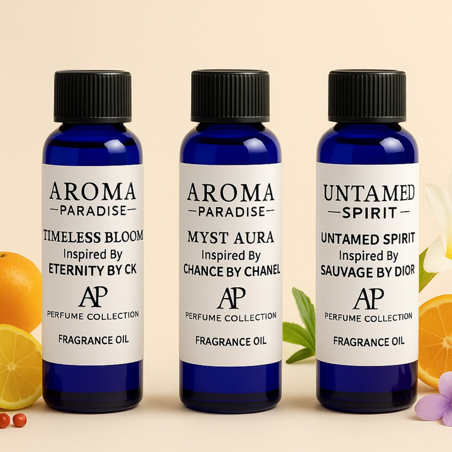Perfume Fragrance Oils 3-Pack #3 – Eternity, Chance & Sauvage Inspired (For Humidifying Scent Diffusers) fragrance oil for diffusers - Aroma Paradise