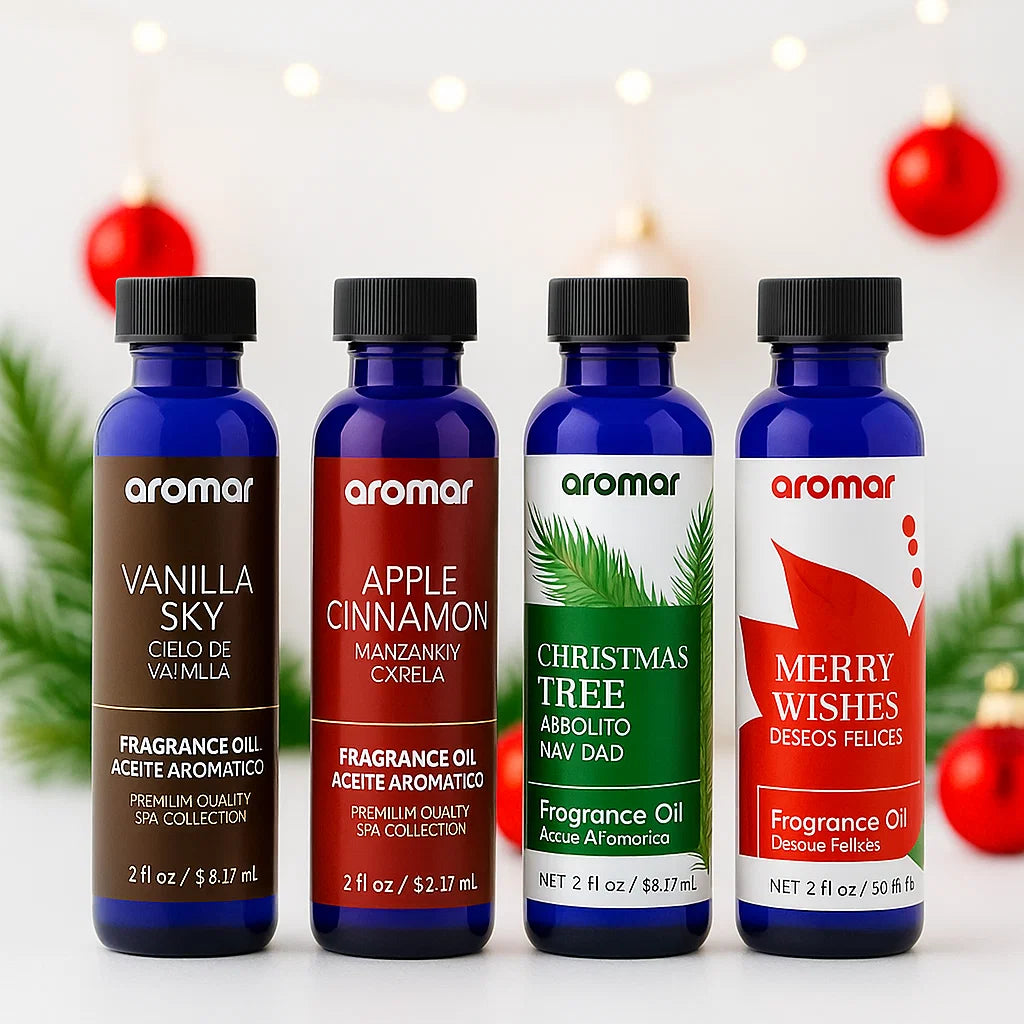 Christmas Fragrance Oils 10-Pack Gift Set – Tree, Merry Wishes, Apple Cinnamon & Vanilla Sky