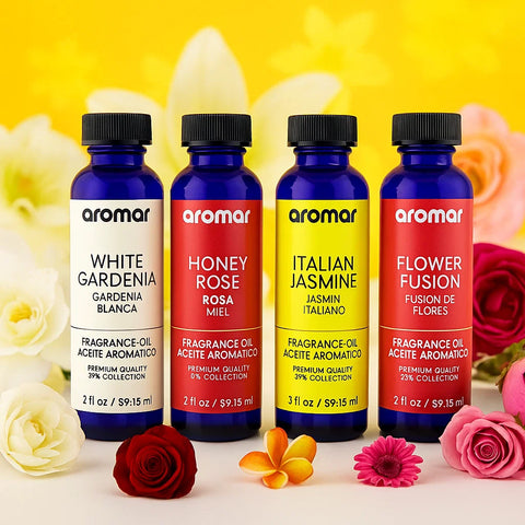 Floral Fragrance Oils 10-Pack – Honey Rose, Flower Fusion, Italian Jasmine & White Gardenia fragrance oil - Aroma Paradise