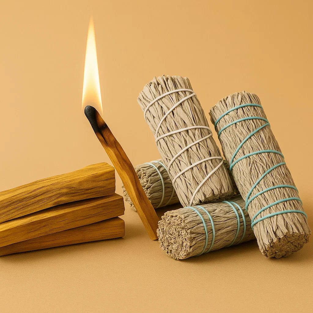 Sage & Palo Santo Gift Pack – White Sage, Blue Sage & Palo Santo Sticks for spiritual cleansing - Aroma Paradise