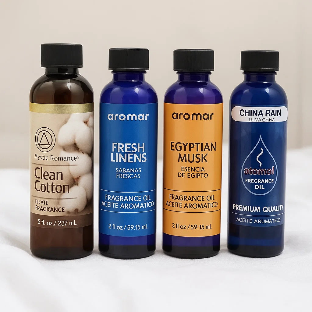 Feeling Fresh Fragrance Oils 10-Pack – Clean Cotton, Fresh Linen, Egyptian Musk & Rain Mist fragrance oil - Aroma Paradise