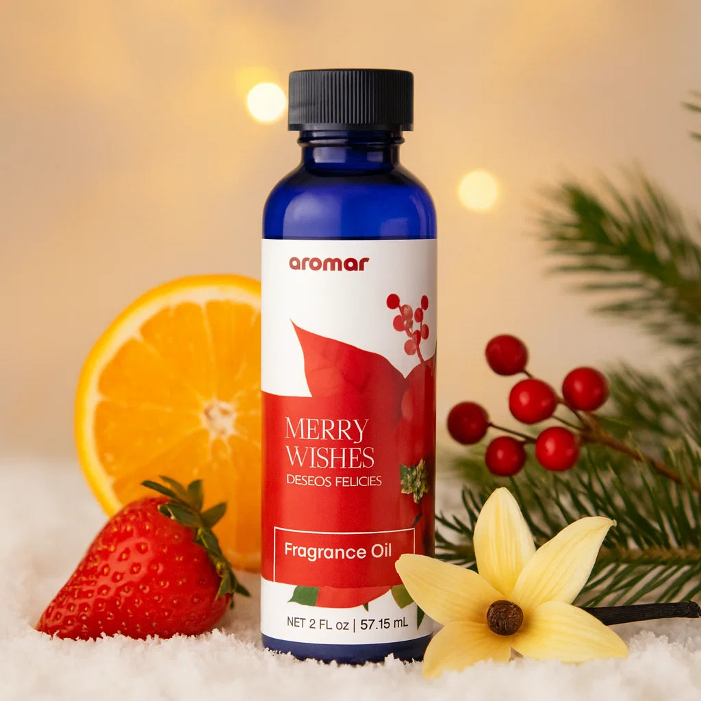 Merry Wishes Premium Long-Lasting Fragrance & Essential Oil | For Diffusers, Candles & Soaps - Aromar