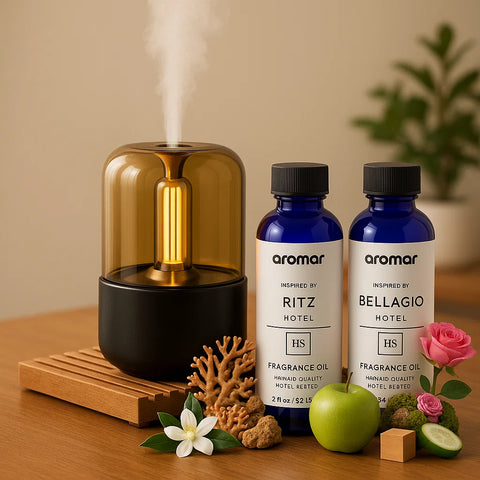 Candlelight Diffuser Gift Pack – With Ritz & Bellagio inspired Oils - Aroma Paradise