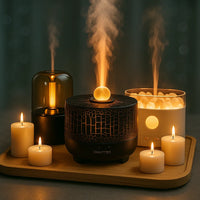 Best Seller Diffuser Trio Gift Pack – 7-Color Crystal Ball, Candle Light & Himalayan Salt on Top Flame Diffusers (Copy)