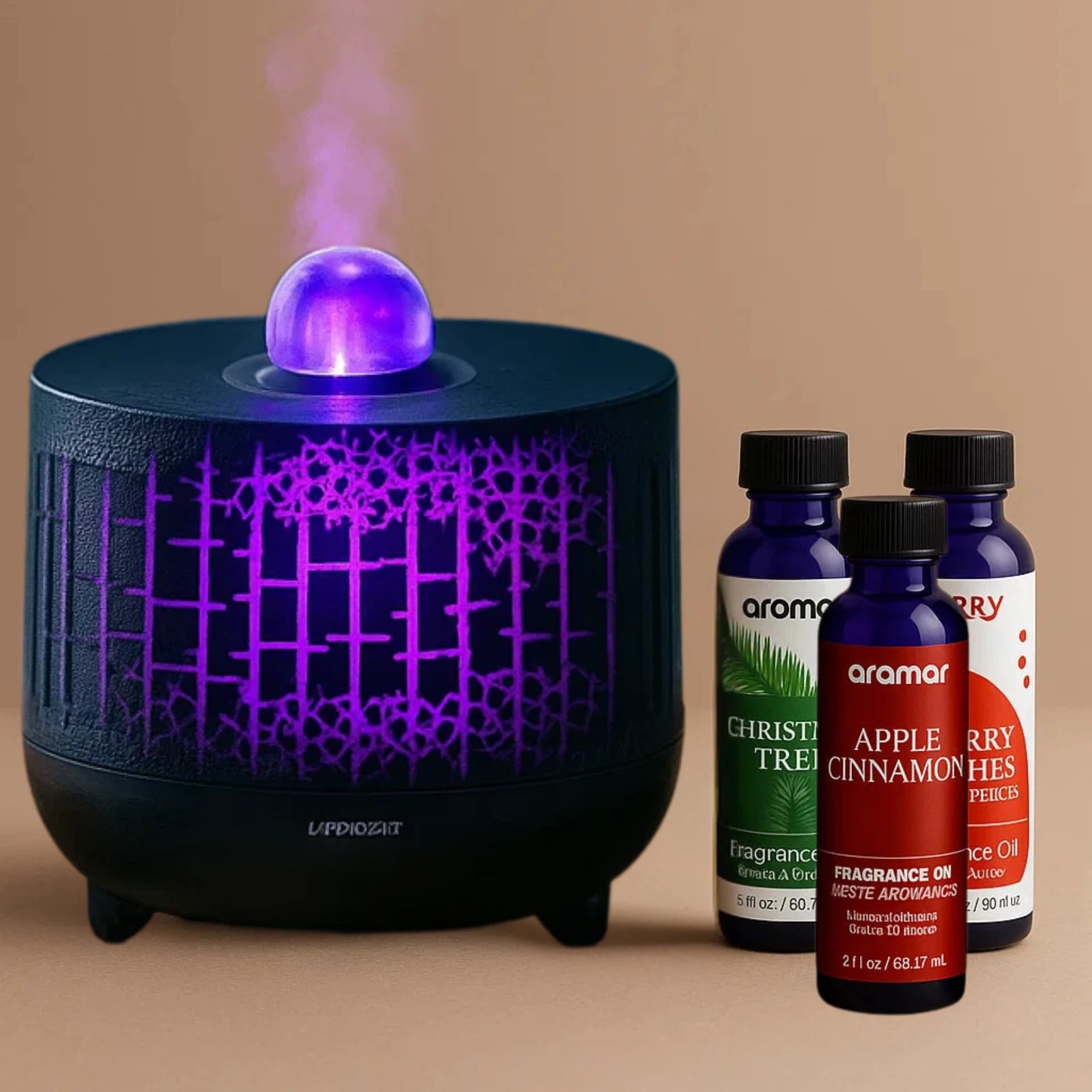 7-Color Crystal Ball Clear Diffuser Gift Pack – With Apple Cinnamon, Christmas Tree & Merry Wishes Oils