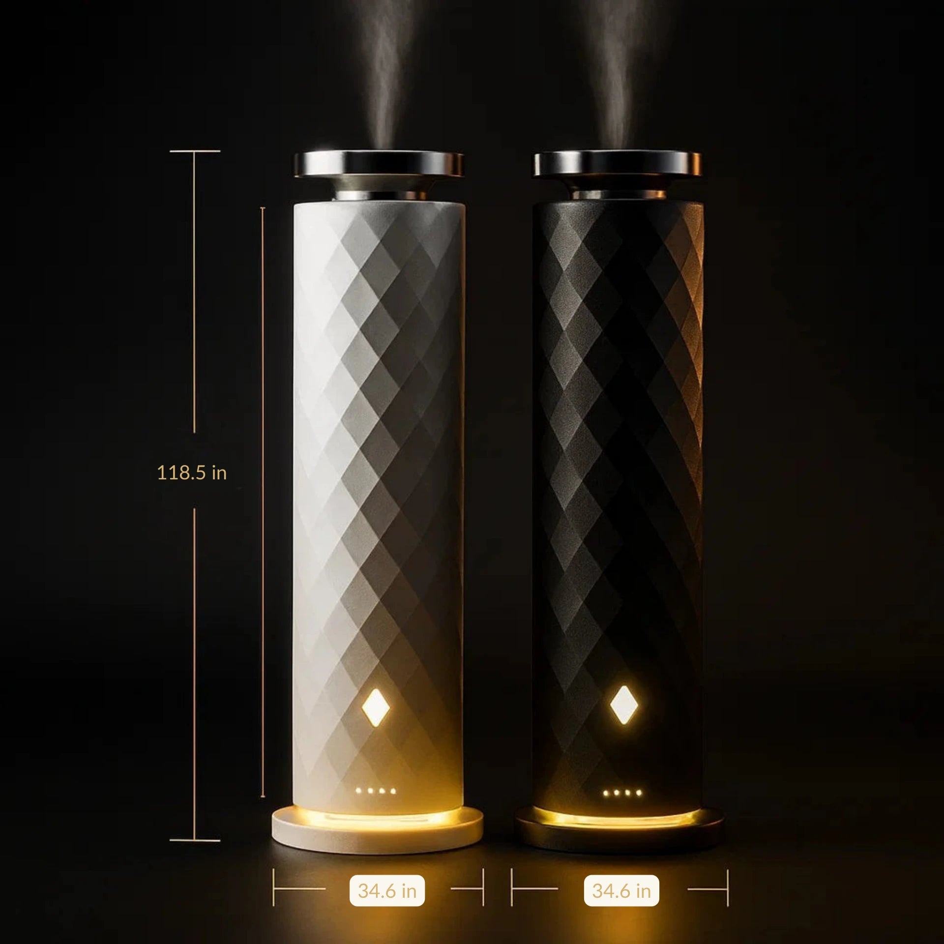 Soft Illumination Tower Waterless Cold Air Diffuser | For Home, Hotel & Commercial Spaces | Coverage up-to 2000 Sq Ft Coverage | Remote Control, Night Light & 3 Intensity Levels