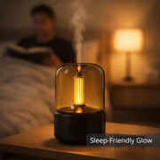 Candlelight Diffuser Hotel Bundle with 2 Hotel Scents - Warm Glow, Whisper-Quiet Mist, 6-Hour Runtime, Includes Diffuser + Ritz + Marriott Oils aroma diffuser - detail view - Aroma Paradise