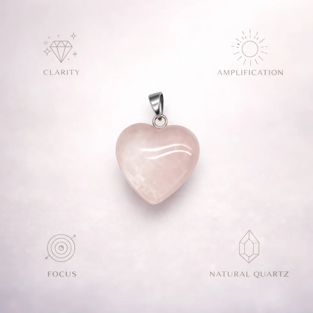 Heart Crystal Pendant – Natural Healing Energy Jewelry - Aroma Paradise