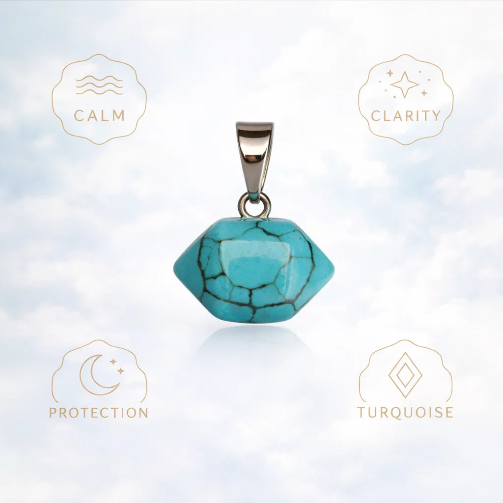 Octagon Crystal Pendant | Natural Crystal Jewelry crystal pendant necklace - lifestyle shot - Aroma Paradise