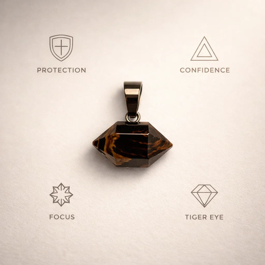 Octagon Crystal Pendant | Natural Crystal Jewelry crystal pendant necklace - in use - Aroma Paradise