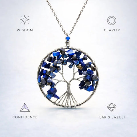 Tree of Life Crystal Pendant – Natural Stone Symbol Jewelry crystal pendant necklace - Aroma Paradise