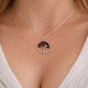Tree of Life Crystal Pendant – Natural Stone Symbol Jewelry crystal pendant necklace - detail view - Aroma Paradise