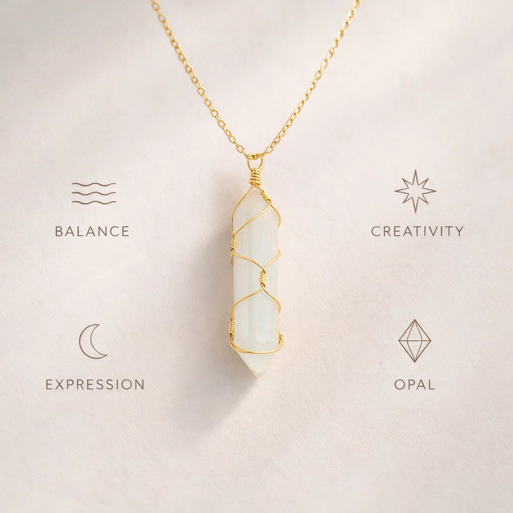 Hexagon Crystal Net Pendant – Natural Stone Point Jewelry - natural stone point necklace - image 11 - Aroma Paradise